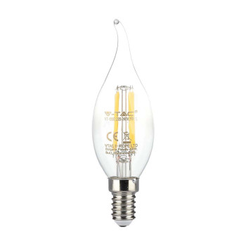 V-TAC LED žiarovka E14 C37 4W teplá biela 