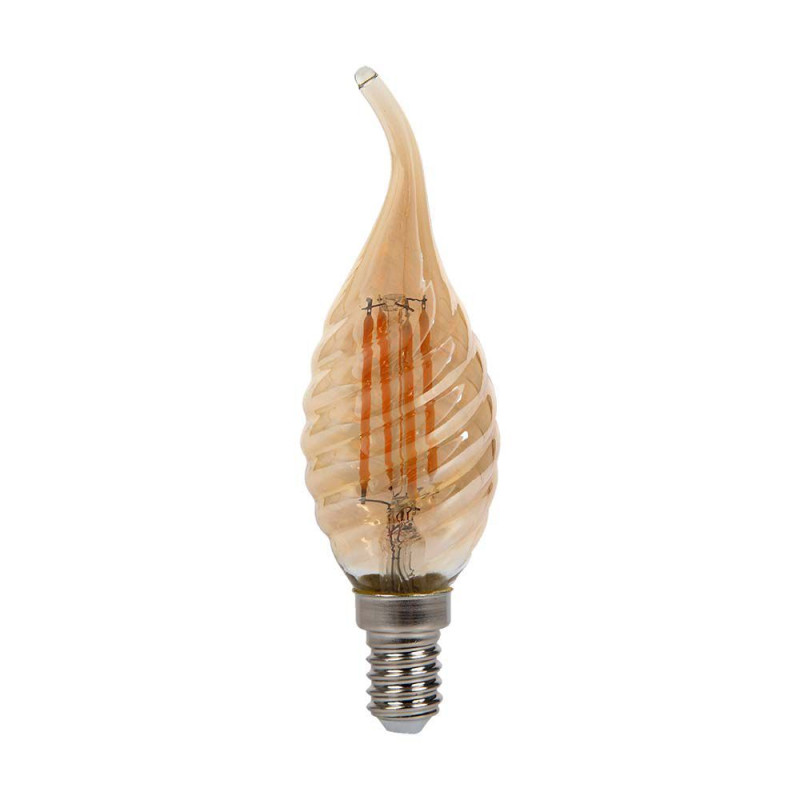 V-TAC LED žiarovka E14 C37 2200K filament amber twist