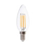 V-TAC LED žiarovka E14 C37 6W teplá biela filament