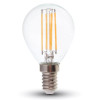 V-TAC LED žiarovka E14 P45 6W teplá biela filament