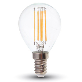 V-TAC LED žiarovka E14 P45 6W studená biela filament