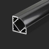 V-TAC hliníkový profil pre LED pásy 2000x19x19mm čierny rohový - 2m
