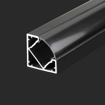 V-TAC hliníkový profil pre LED pásy 2000x19x19mm čierny rohový - 2m