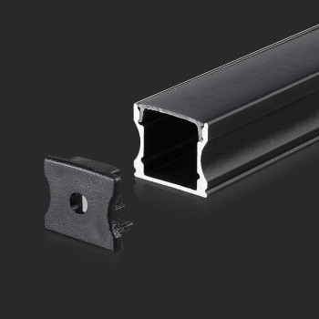 V-TAC hliníkový profil pre LED pásy 2000x17,2x14,4mm čierny povrchový - 2m