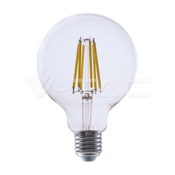 V-TAC LED žiarovka E27 G95 4W denná biela filamernt