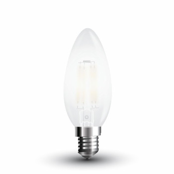 V-TAC LED žiarovka E14 C37 4W teplá biela filament frost